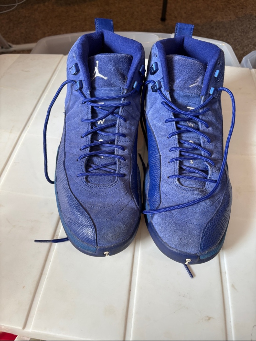 Jordan Men's Blue Suede & Textile Basketball Sneakers